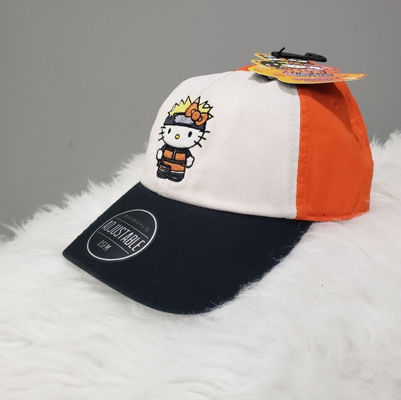 NEW Hello Kitty Naruto Shippuden Ball Cap Embroidered Hat Adjustable Strap Nerd - Picture 3 of 7